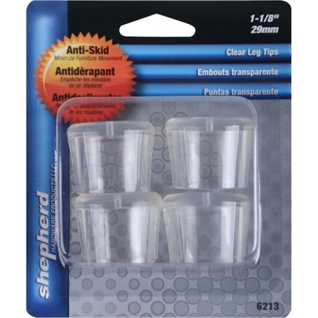 Shepherd Hardware 1.125 in. Clear Tip Leg Cap Cover, 4PK SH385736